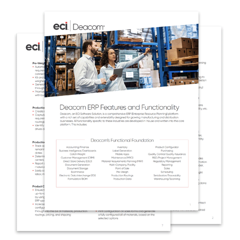 Deacom ERP Features and Functionality