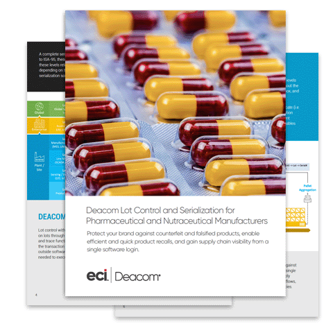 Deacom Lot Control and Serialization for Pharmaceutical and Nutraceutical Manufacturers