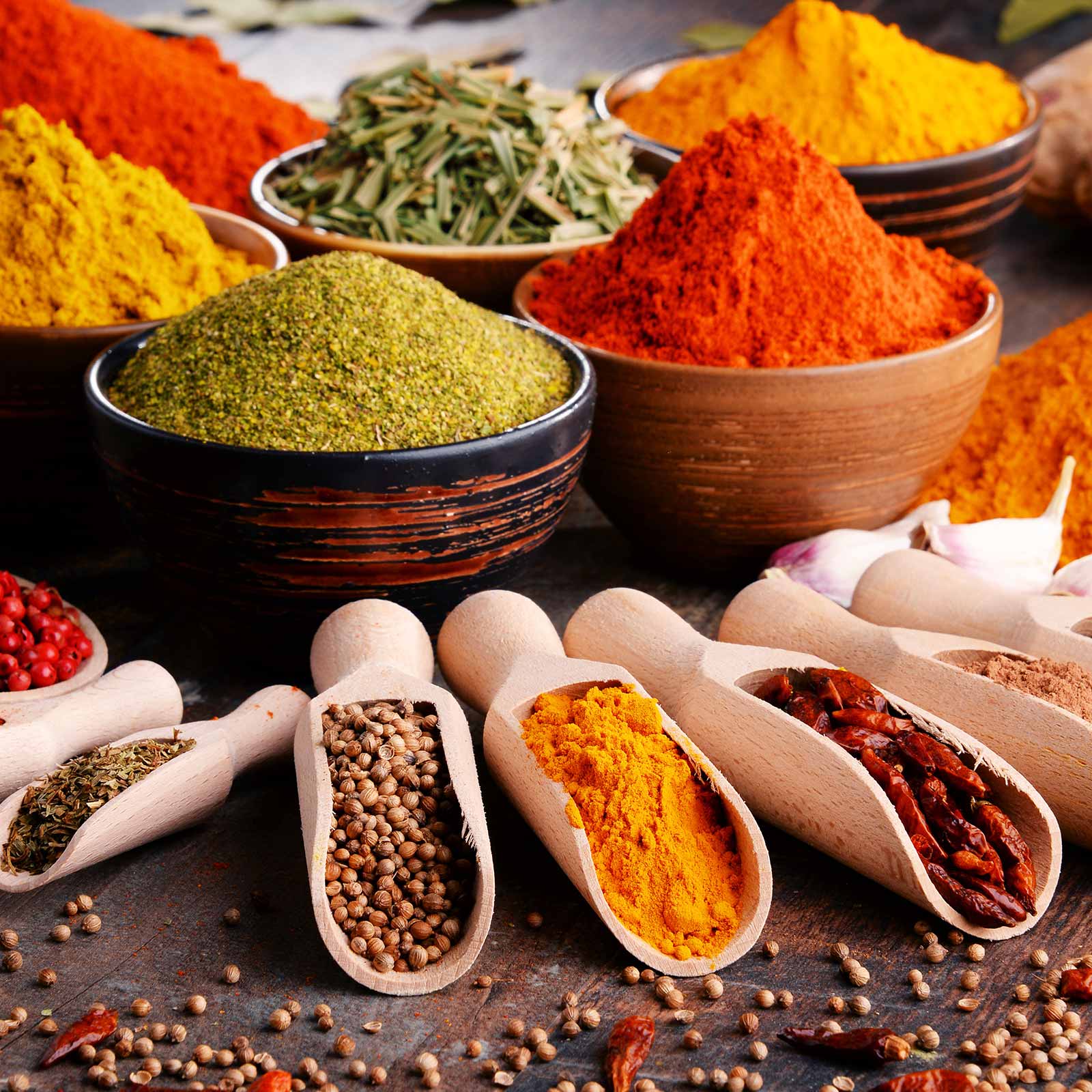 Raw seasonings and spices