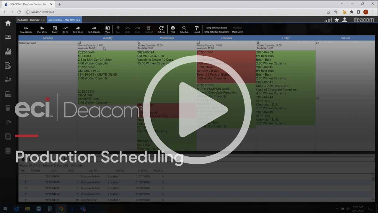Production Scheduling with the Deacom ERP System